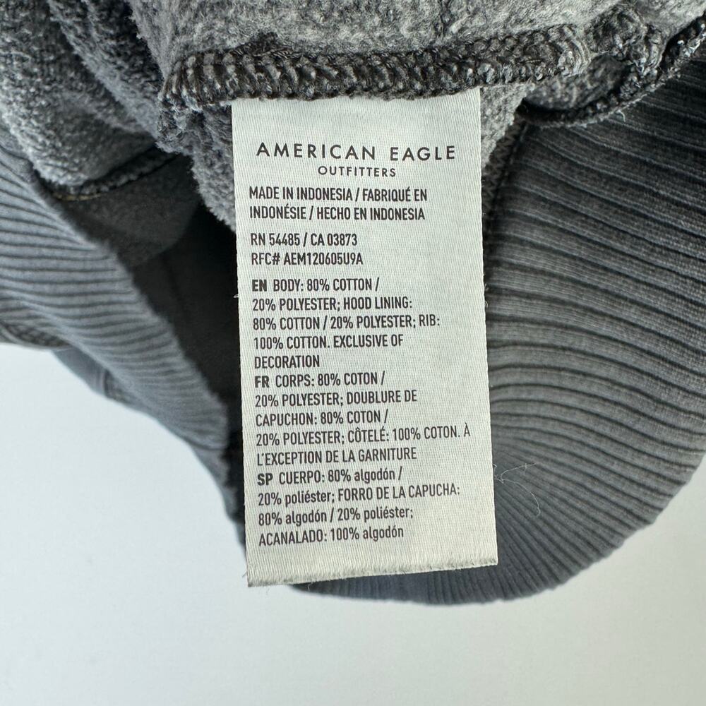 AE American Eagle Dark Gray Charcoal Oversized Zip Hoodie Womens Sz M - Picture 5 of 6